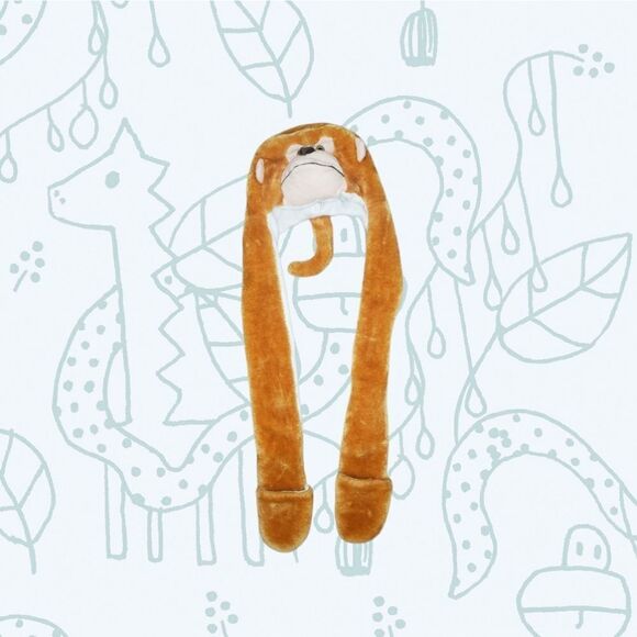 Kids Monkey Winter Hat with ear Flaps - Picture 1 of 4